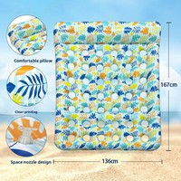 Colchón Flotante Doble de Plástico Ecológico para Verano, Colchoneta Inflable para Agua, Tumbona Flotante para Descanso