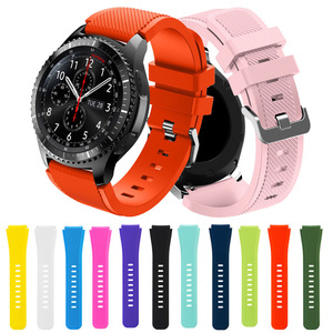 22mm spor dimi silikon saat kayışı Samsung Galaxy İzle 3 dişli S3 45mm 46mm için <span class=keywords><strong>HUAWE</strong></span> Garmin Xiaomi akıllı saat kayış - Product Image 1