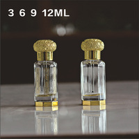 Bouteille d'huile de parfum en cristal de luxe vide bouteille d'huile essentielle décorative pour voyage 3ml 6ml 12ml compte-gouttes en verre cosmétique