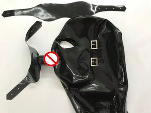 Capuche en caoutchouc sexy 3 pièces avec cache-yeux détachable Bouchon de bouche masque fétiche livraison gratuite bondage capuche en <span class=keywords><strong>latex</strong></span> - Product Image 3