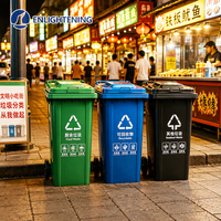 Poubelle à déchets en acier galvanisé de 360 L pour hôpital, poubelle à recyclage médical, poubelle à ordures, bac à déchets avec roues