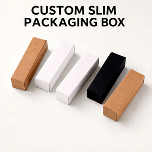 FX Custom Logo Printing Commercial Grade Minimalism <b>Long</b> Strip Type Solid Color Corrugated <b>Box</b> for Lipstick Makeup Retail - Product Image 1