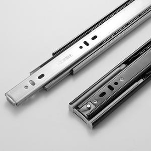 รางเลื่อนลิ้นชักสแตนเลสแบบกันกระแทก รางเลื่อนเฟอร์นิเจอร์แบบสามตอน รางนำตู้เสื้อผ้า รางลูกปืนเหล็ก - Product Image 4