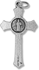 100개 세인트 베네딕트 십자가 로사리오용 은색 산화 처리된 십자가 로사리오 부품 가톨릭 목걸이용 세인트 베네딕트 로사리오 - Product Image 4