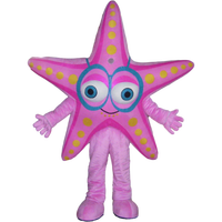Costume de mascotte étoile de mer rose personnalisé Blue Sky Professional pour adultes, en peluche, thème Halloween, unisexe