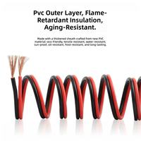 Câble RVB flexible 0,2/0,3/0,5/1/1,5/2,5/4/6 mm², fil rouge et noir parallèle en cuivre BC, gaine PVC, câble pour haut-parleur, cordon d'alimentation LED