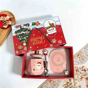 Juego de Tazas de Cerámica Navideñas de Lujo y Alta Calidad con Tapa, Forma Personalizada y Logotipo Adhesivo - Product Image 4