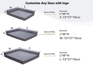 Coussin <span class=keywords><strong>de</strong></span> soutien en forme <span class=keywords><strong>de</strong></span> L, <span class=keywords><strong>lit</strong></span> orthopédique <span class=keywords><strong>pour</strong></span> chien, lits imperméables <span class=keywords><strong>pour</strong></span> chien, canapé <span class=keywords><strong>pour</strong></span> chien en flanelle avec mousse à alvéoles, amovible et lavable - Product Image 6
