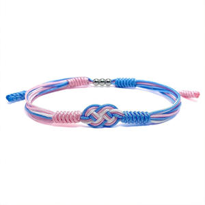 SongYi fait à la main à la mode tressé Infinity Sigh Surf pour Bracelet réglable multicouche USA Palestine drapeau diamant pierre paix - Product Image 2