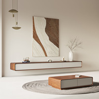 Meuble TV moderne en bois massif avec options de montage au sol/mural, utilisation salon et chambre, imperméable, taille/couleur personnalisable