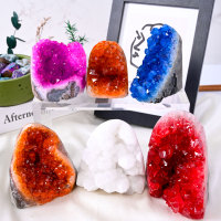 Vente en gros de haute qualité améthyste géode citrine géode grappes cristal artisanat pour décor de méditation