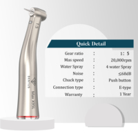 Süper fabrika Ti Max X95L diş 1:5 kırmızı halka kontra açı Handpiece için optik Fiber paslanmaz titanyum vücut ile FG 1.6 Bur