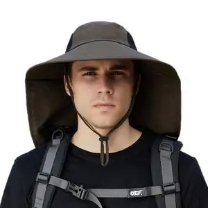 Cappelli estivi da donna cappello di alta qualità protezione solare Logo a tesa larga impermeabili da uomo cappelli Safari personalizzati per lo spazio esterno a rete secchio