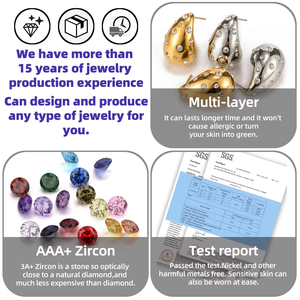 Boucles d'oreilles en perles plaquées or 18 carats, bijoux Rehegua en gros, designs variés - Product Image 5