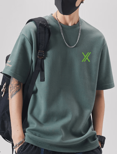 เสื้อยืดแขนสั้นสำหรับผู้ชายเสื้อคอกลมแขนห้าส่วนผ้าฝ้ายขนาดใหญ่280กรัม - Product Image 5