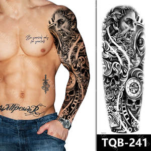 León Lobo tatuaje temporal <span class=keywords><strong>manga</strong></span> grande brazo completo Animal Tribal tatuajes <span class=keywords><strong>manga</strong></span> para hombres mujeres - Product Image 5