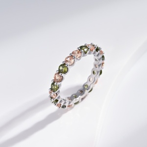 wholesale plata <b>925</b> sterling <b>silver</b> Classic Green Stone <b>ring</b> Everyday Wear marriage 14k gold hands zircon dainty finger <b>rings</b> - Product Image 1