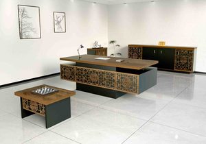 Ofis bilgisayar masası mobilya özellikleri L şekil idareci masası yönetmek için ofis masası - Product Image 3