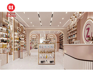 ชั้นวางสินค้าเครื่องสำอางแบบปรับแต่งได้สำหรับร้านค้าปลีก |   เฟอร์นิเจอร์ร้านเครื่องสำอางสมัยใหม่และดีไซน์ตู้ไม้สำหรับเครื่องสำอาง - Product Image 6