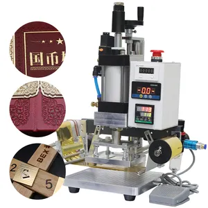 Pnömatik altın folyo dijital deri Logo sıcak damgalama makinesi, kabartmalı, sıcak satış