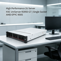 Server Rak 2U E3.S Kompatibel SSD Pilihan Catu Daya Ganda Port Serial Antarmuka VGA USB Server Rak R3950 G7