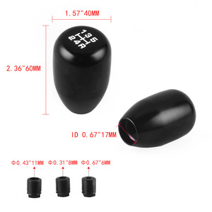 Manual 5-Speed Gear <b>Shift</b> <b>Knob</b> Aluminum Alloy Blue Ergonomic Racing Style - Product Image 5