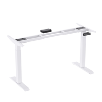 Bureau de jeu électrique moderne en fer noir avec cadre réglable en hauteur, garantie de 5 ans, fonctionnement silencieux à 48 dB pour le bureau à domicile