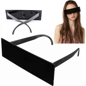 New Fancy Glasses Censorship One-piece Black Eye Covered Bar Internet Sunglasses For Party Cosplay