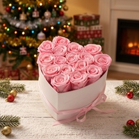 Nouveauté : Boîte cadeau de 16 roses éternelles de luxe pour la Saint-Valentin, la fête des Mères, la remise des diplômes, Noël, longue durée