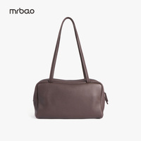 Sac Boston en cuir véritable de haute qualité avec fermeture éclair, style niche, en cuir de vachette pleine fleur, sac à bandoulière pour femme