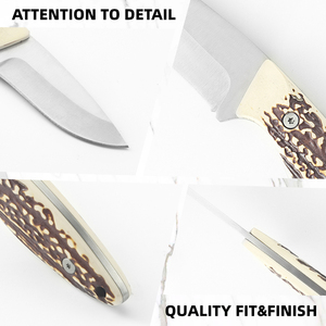 Coltello a lama fissa professionale di alta qualità con manico in acciaio inossidabile per caccia alla sopravvivenza all'aperto - Product Image 5