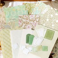 Kit de scrapbooking floral pastel, papier pour journal créatif multi-styles, étiquettes florales légèrement rétro, notes adhésives DIY