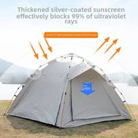 Tente élégante blanc crème 2-en-1 quatre saisons, double couche, en tissu Oxford, résistante aux UV, imperméable, écologique, ouverture rapide automatique