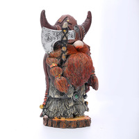 Figurine de guerrier gnome viking en résine peinte à la main avec hache, décoration de la mythologie nordique, objet de collection, ornement de bureau pour les joueurs et la mancave