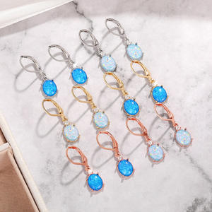 Pendientes Románticos de Plata 925 con Cuarzo Arcoíris en Engaste de Bisel, Color Azul Claro, Joyería de Cristal para Uso Diario de Mujer - Product Image 5