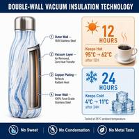Botella de Agua de Acero Inoxidable de Doble Pared Libre de BPA, Termo a Prueba de Fugas con Forma de Cola, Aislada, Portátil, Clásica, para Viajes