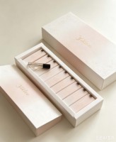Coffret Cadeau Pliable en Carton Rose Personnalisé pour Échantillons de Parfum, Boîte Tiroir en Papier pour Huiles Parfumées