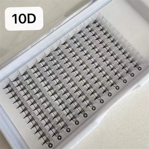 Pestañas Postizas Profesionales Hechas a Mano de Visón Sintético 6D 8D Negro Mate Oscuro, Extensiones de Pestañas 10D 12D 0.07mm C D con Tallo Corto y Largo, 0.05mm en Stock - Product Image 3