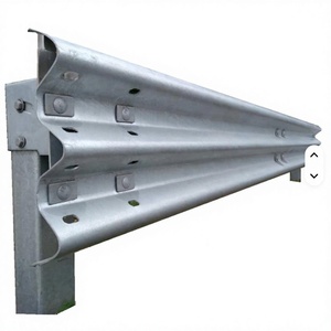 Barriera di sicurezza stradale in acciaio zincato a caldo costruzione barriera di sicurezza autostradale Guardrail in metallo con trave Thrie Wave Bridge ringhiera <span class=keywords><strong>Corruga</strong></span> - Product Image 4