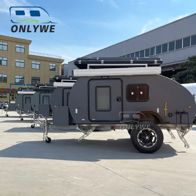 ONLYWE Small Tent Travel Offroad Anhänger Mini Camper Van Offroad Reise anhänger Caravan Teardrop Camper Australian Standard