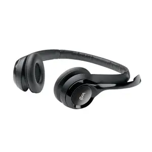 Headset logitech h390 original, com fio, redução de ruído, dobrável, com volume/controle mudo, fone de ouvido USB-A