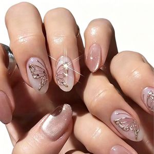 Lot de 24 faux ongles courts naturels décorés, réutilisables, couleur unie, à presser, avec fenêtre d'essai - Product Image 6