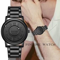 Kreatives Design Magnetic Ball Scrolling Beads Uhren 3D PVD Herren Quarzuhr Wasserdichte Uhr Herren Armbanduhren
