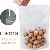 Sacs autoportants en plastique transparent emballage de collation de noix alimentaires pochette refermable Ziplock Doy
