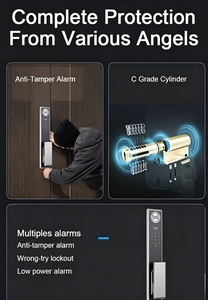 กลอนประตูอัจฉริยะ Glomarket Home Cnc ระบบไบโอเมตริกซ์ สแกนเส้นเลือดฝ่ามือ สแกนใบหน้า พร้อมวิดีโออินเตอร์คอม สแกนลายนิ้วมือ ควบคุมผ่านแอป Tuya  ล็อคประตูระยะไกล - Product Image 6