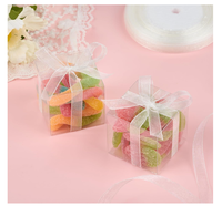 Boîte en Plastique PET Transparente de Luxe pour Macarons, Boîte Carrée de Rangement Alimentaire pour Poudre Libre, Dessert, Blush, Fleur et Bonbons