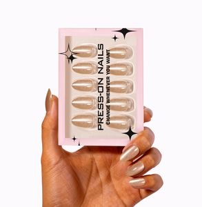 Poudre scintillante œil de chat dorée, vernis à <span class=keywords><strong>ongles</strong></span> glamour haut de gamme, <span class=keywords><strong>ongles</strong></span> adhésifs réutilisables, <span class=keywords><strong>ongles</strong></span> pressés en amande, <span class=keywords><strong>faux</strong></span> <span class=keywords><strong>ongles</strong></span> en gros - Product Image 5