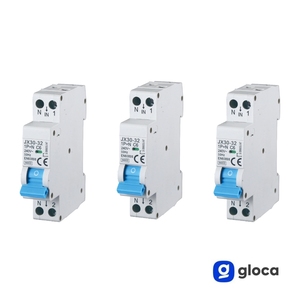 Disjoncteur miniature Gloca JX30-32 1P+N 6A 250V Courbe C Montage sur rail MCB - Product Image 3