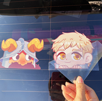 Autocollant holographique de dessin animé étanche résistant aux UV décalcomanies de décoration de voiture décalcomanies personnalisées Anime Peeker décalcomanies de décoration de fenêtre de voiture