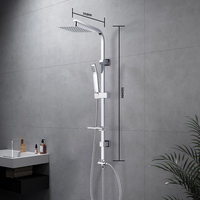 Colonne de douche carrée de luxe en acier inoxydable avec pomme de douche en acier inoxydable